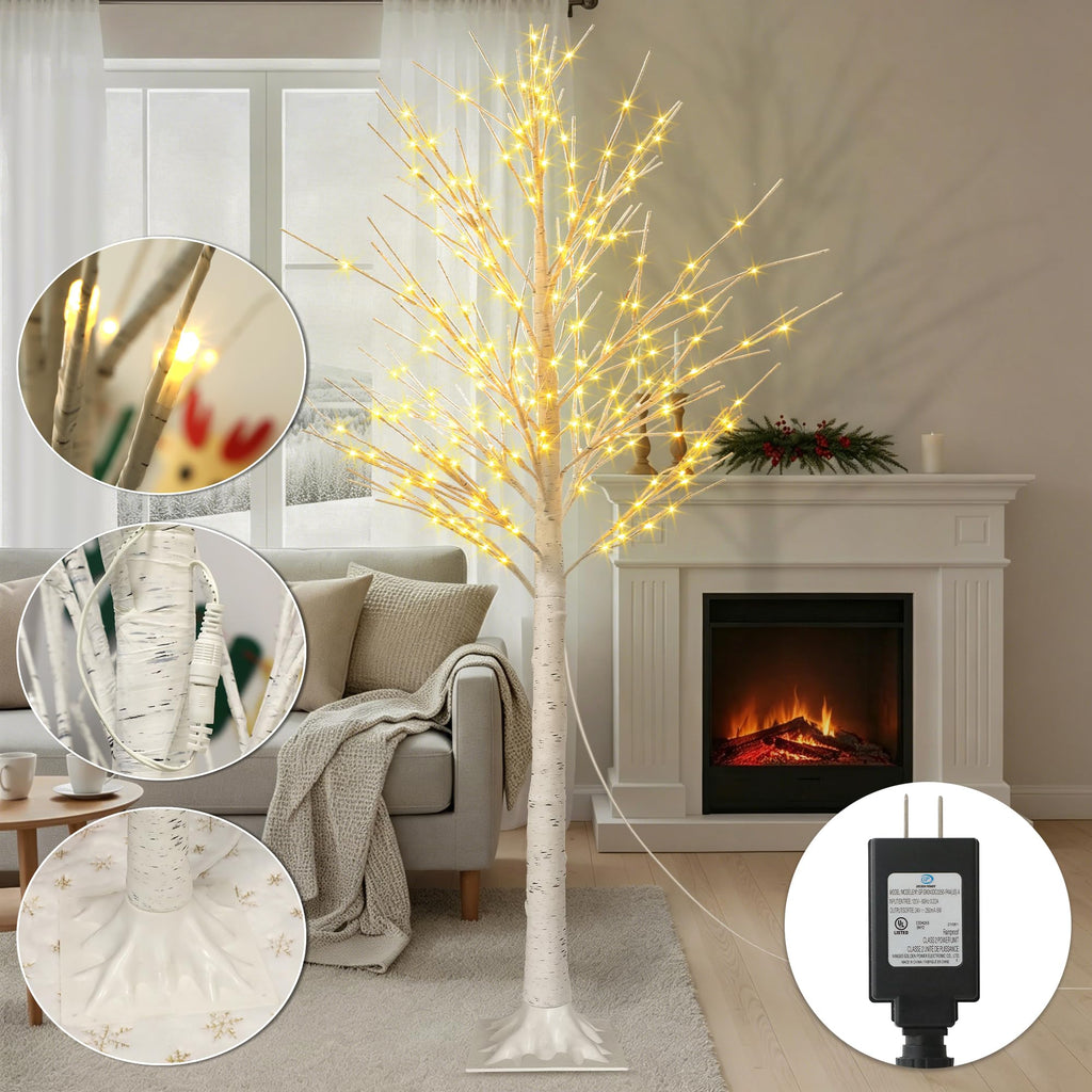 6 FT 144 LED Lighted Birch Tree