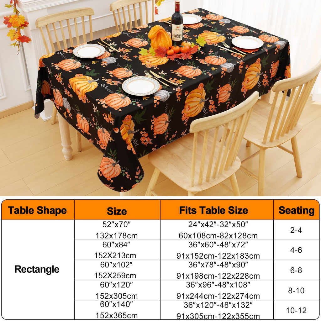 Halloween Waterproof Flannel Backed Vinyl Tablecloth, 60"x102"