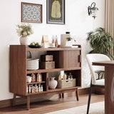 44" Sideboard Buffet Cabinet with Outlet & 2 Open Storage Spaces