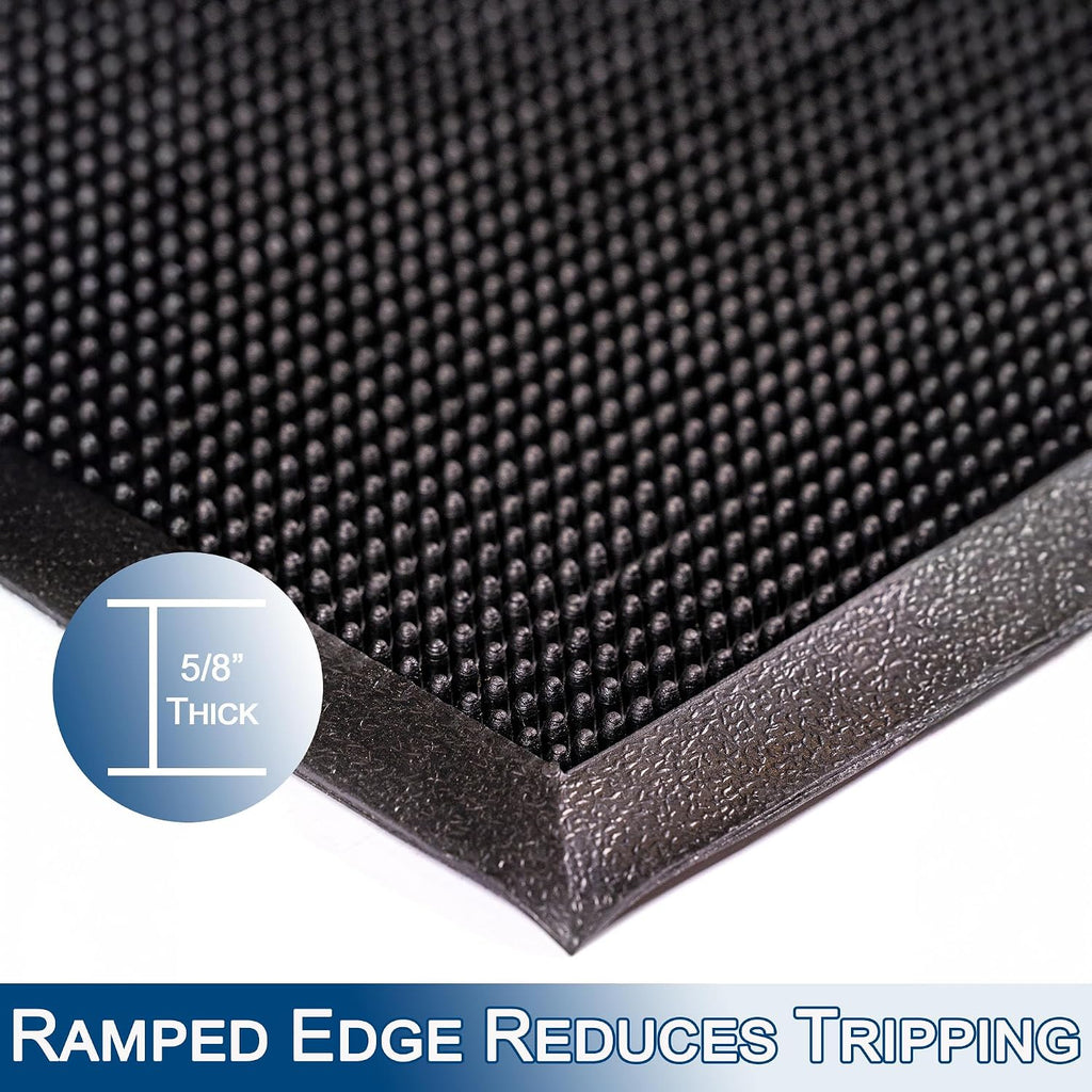 Heavy Duty Rubber Fingertip Entrance Mat, Outdoor Doormat with Dirt Trapping Surface, Non-Slip Rubber Door Mat