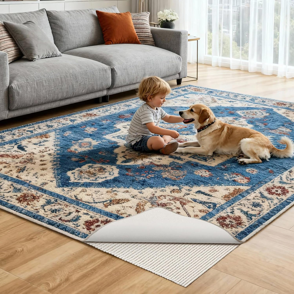 Non-Slip Rug Pad 5x7 FT, White - Set of 35