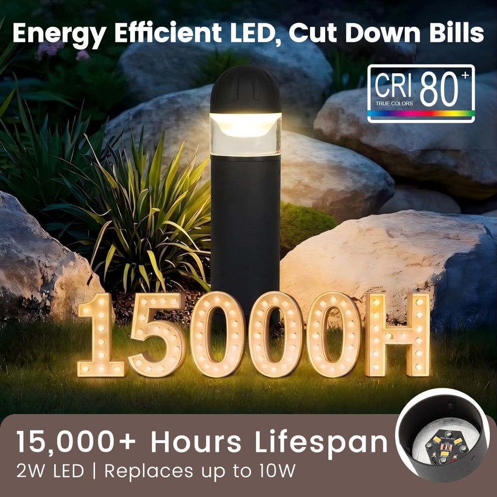 Low Voltage Landscape Lighting Aluminum LED Bollard Lights 2 Pack
