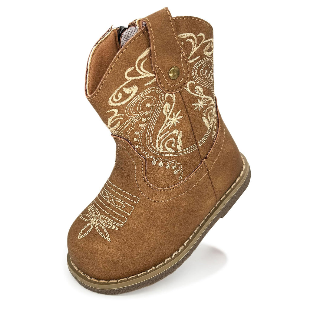 Baby Cowgirl Cowboy Western Boots for Infant Boy Girl Brown