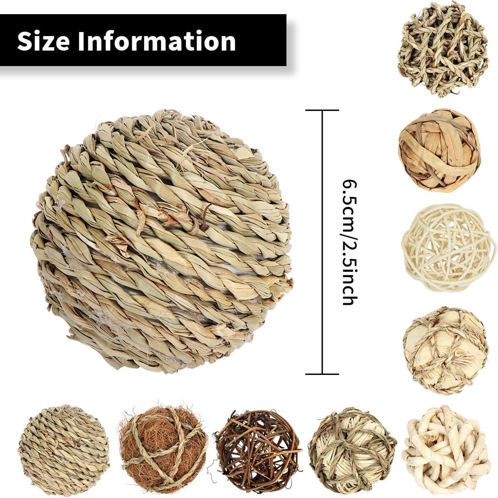 Rustic Decorative Balls for Centerpiece Bowls Vase Tray Fillers, 2.8 inch Assorted Wicker Rattan Balls Green - Set of 9