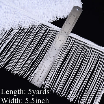 White Fringe Trim 5 Yards Fringe Tassel Chainette Sewing Lace Trim for DIY Crafts Clothes Home Party Decoration