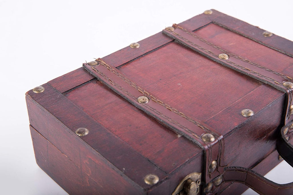 (TM Old-Fashioned Small Suitcase/Decorative Box with Straps
