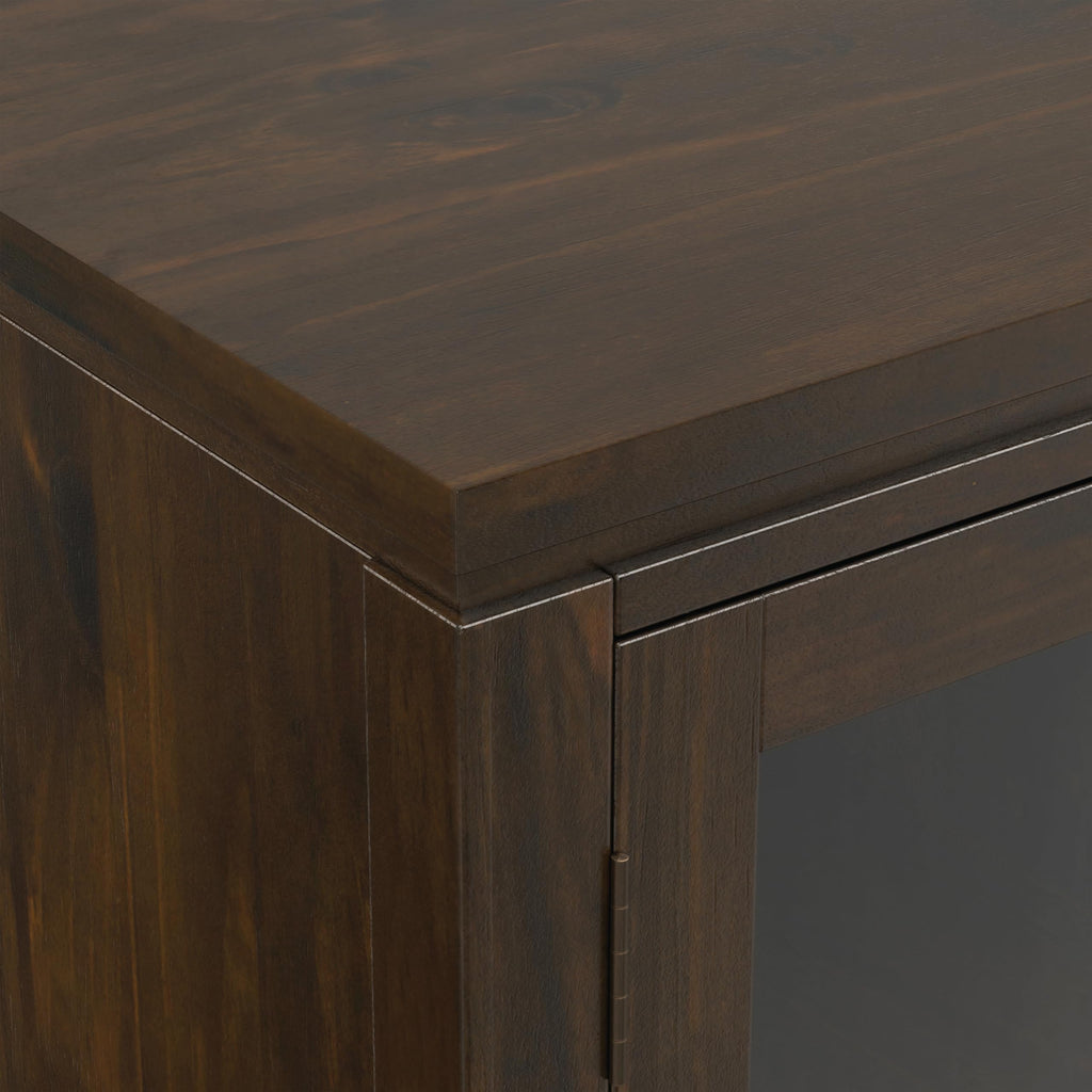 Cosmopolitan 72" Wide Solid Wood TV Stand in Mahogany Brown