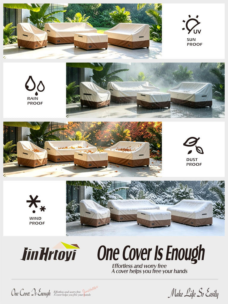JinHrtoyi Outdoor Chair Covers 2 Pack, 35Wx37Dx38H inches Patio Chair Cover, 100% Waterproof Heavy Duty Outdoor