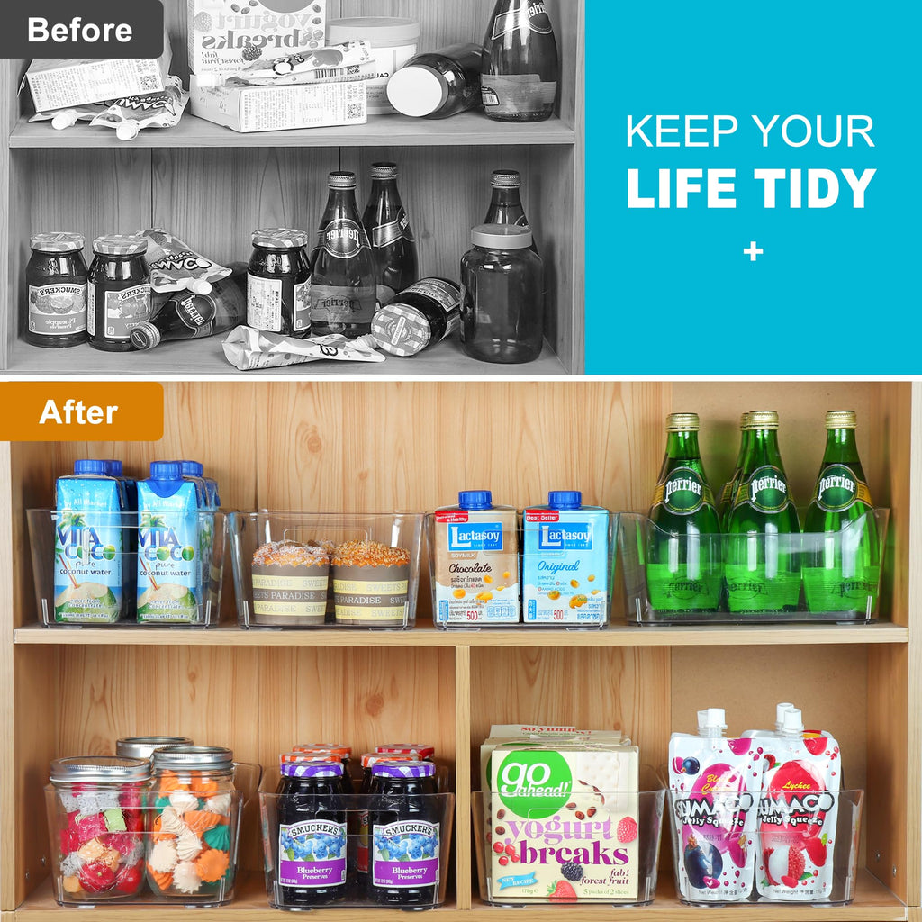 Pantry Organizers Storage, Clear Storage Organizer Bins 12 PACK