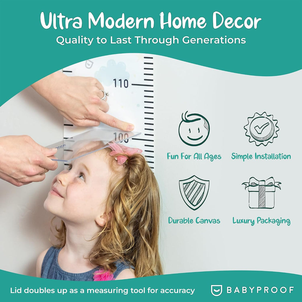 Growth Chart for Kids by Baby Proof - Measuring Height Chart and Kids Decor! Meaningful Memories Through Kid Size