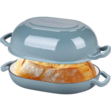 Enameled Cast Iron Sourdough Bread Oven, Dutch Oven, Loaf Cast Iron Bread Pan made Bread Baking, Meatloaf Pan with