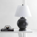 26" Dark Gray Contemporary Resin Sphere LED Table Lamp Bedroom, Transitional Sculptural Desk Lamp