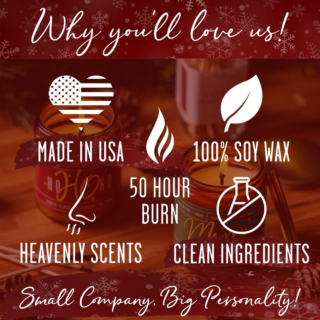 Fraser Fir Candles - Christmas Candles - 'Fraser Fir' w/Balsam Fir Cedar & Sandalwood Evergreen Tree Scent I Winter