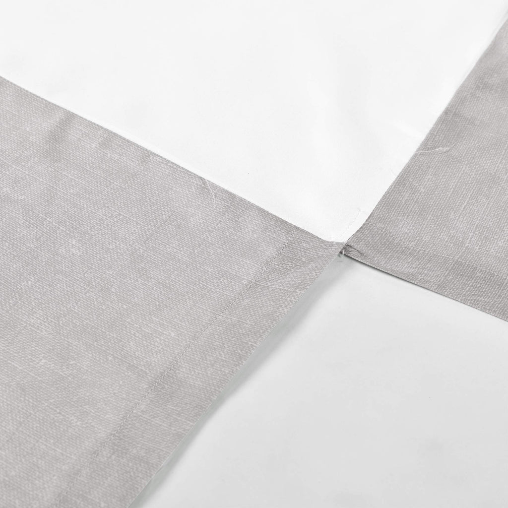 Baby Printed Linen Textured Solid Crib Skirt, Gray 52"L x 28"W + 16" Drop