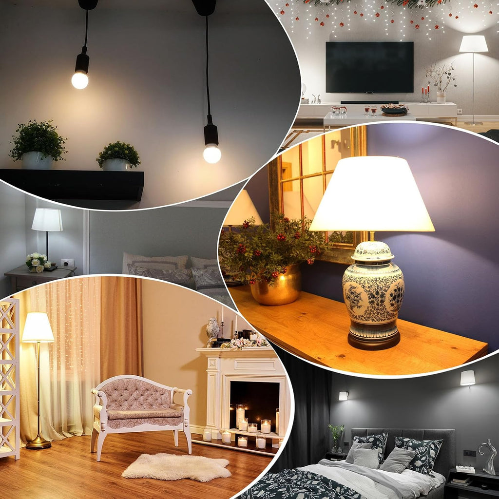 E26 LED Light Bulbs 40W Equivalent, A15 6W Soft White 2700K, 4-Pack
