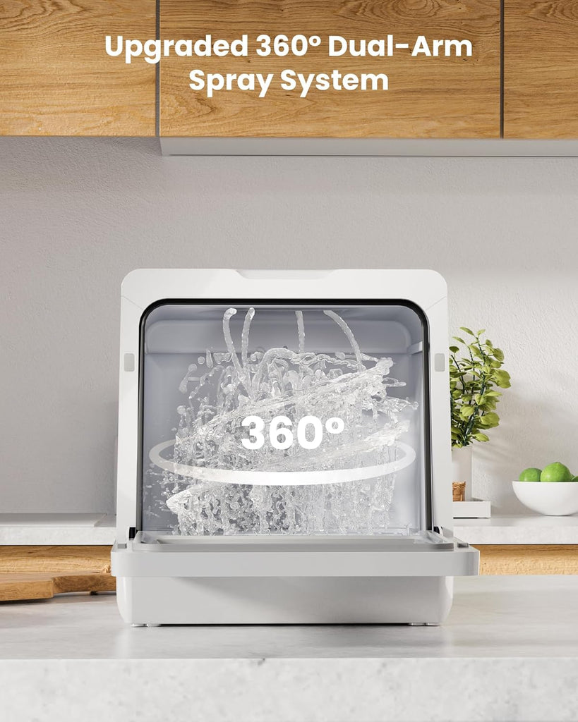 2025 NEW Upgraded Countertop Dishwasher with Water Softener and Enhanced Energy Efficiency