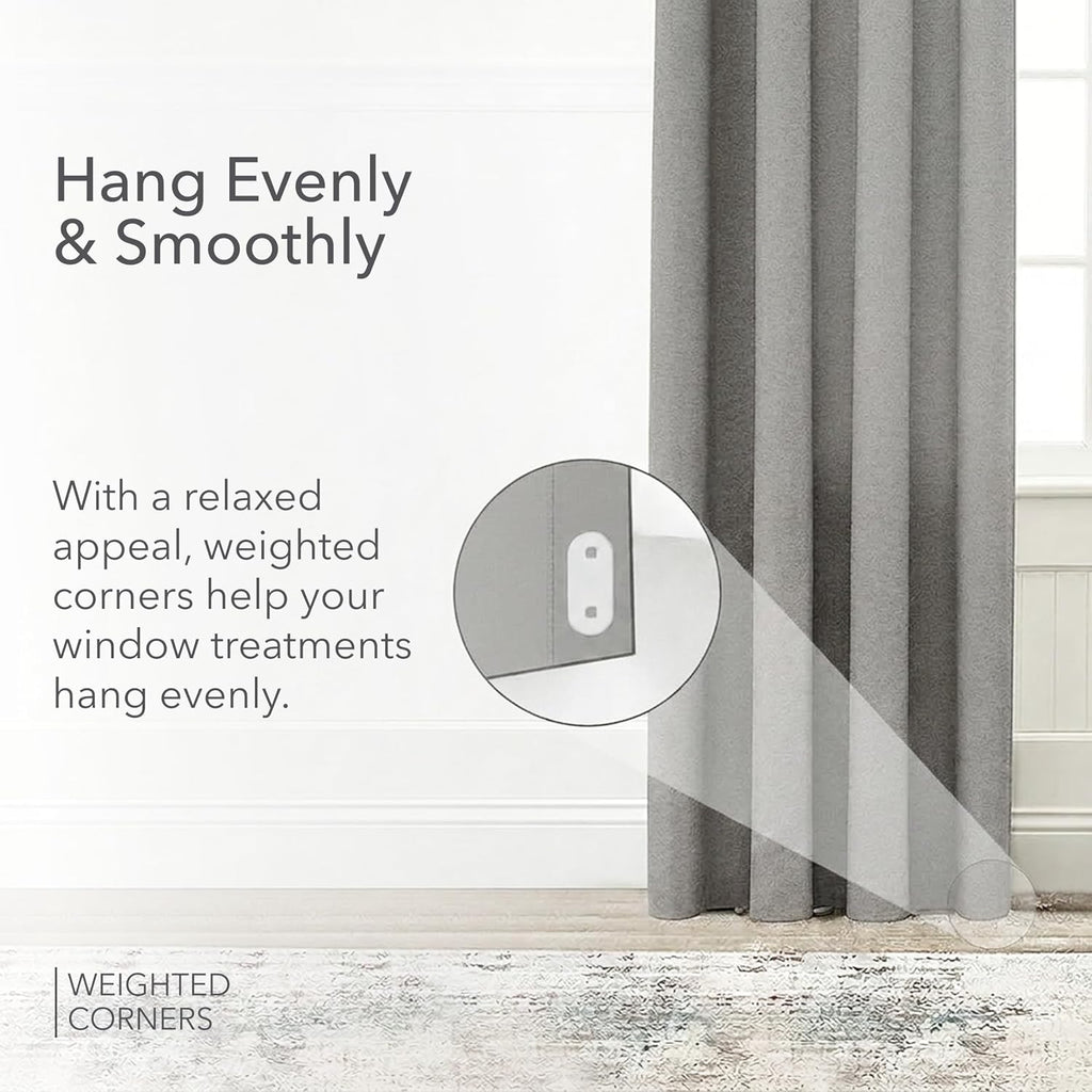 Marx Light Filtering Curtains | 50 in. W X 108 in. L | Gravel | Fade Proof Indoor & Outdoor Drapes with UV Protection