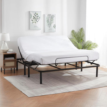 Basic Adjustable Bed Base, Queen Bed Frame, Motorized Head and Foot Incline, Adjustable Bed Frame, Wireless Remote