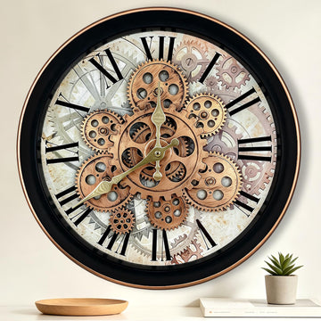 14 Inch Industrial Steampunk Moving Gear Wall Clock Battery Operated