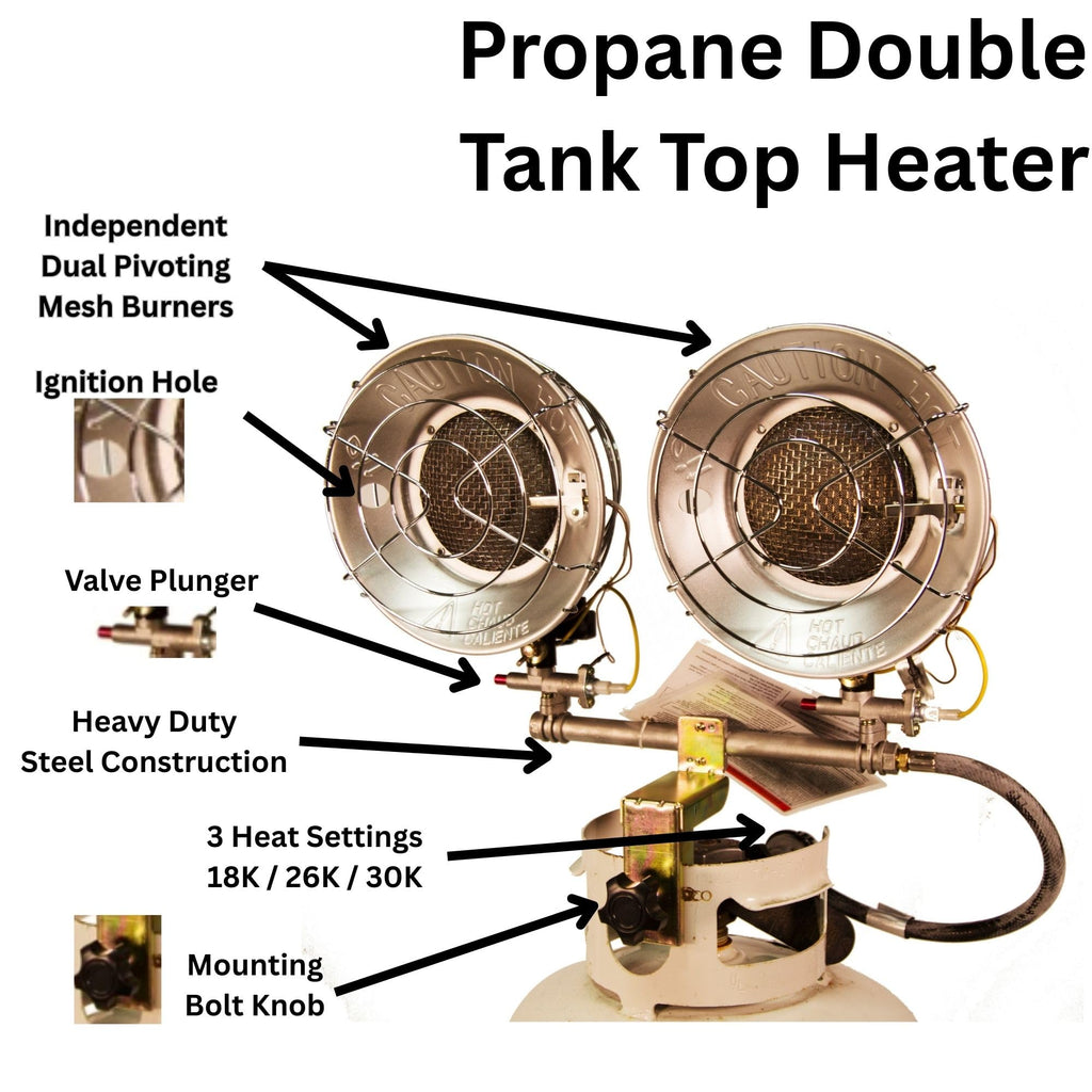 Reddy Heater Double Tank Top Propane Heater, 30000 BTUs, Outdoor - TT-30CSA