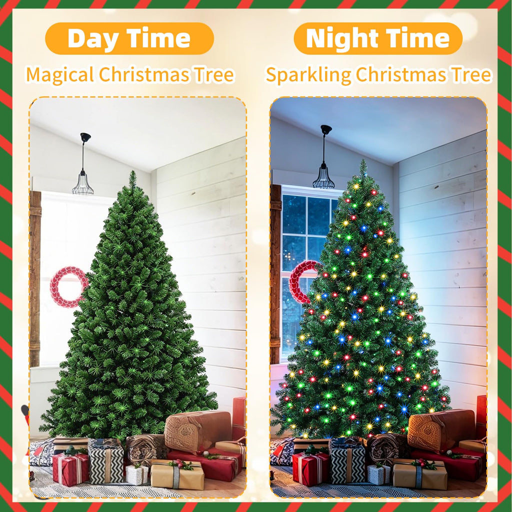 Pre-Lit Christmas Tree, 6.5FT PVC Artificial for Indoor Home Decor