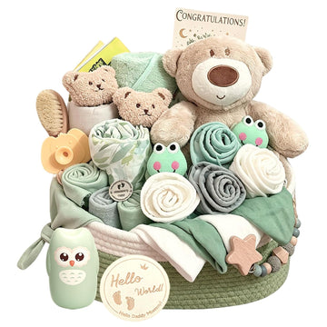 Sage Green Baby Shower Gift Set 30 Pcs Newborn Essentials