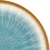 Mayfair Bay 16-Piece Embossed Double Bowl Dinnerware Set, Service for 4 - Blue Stoneware Plates and Bowls