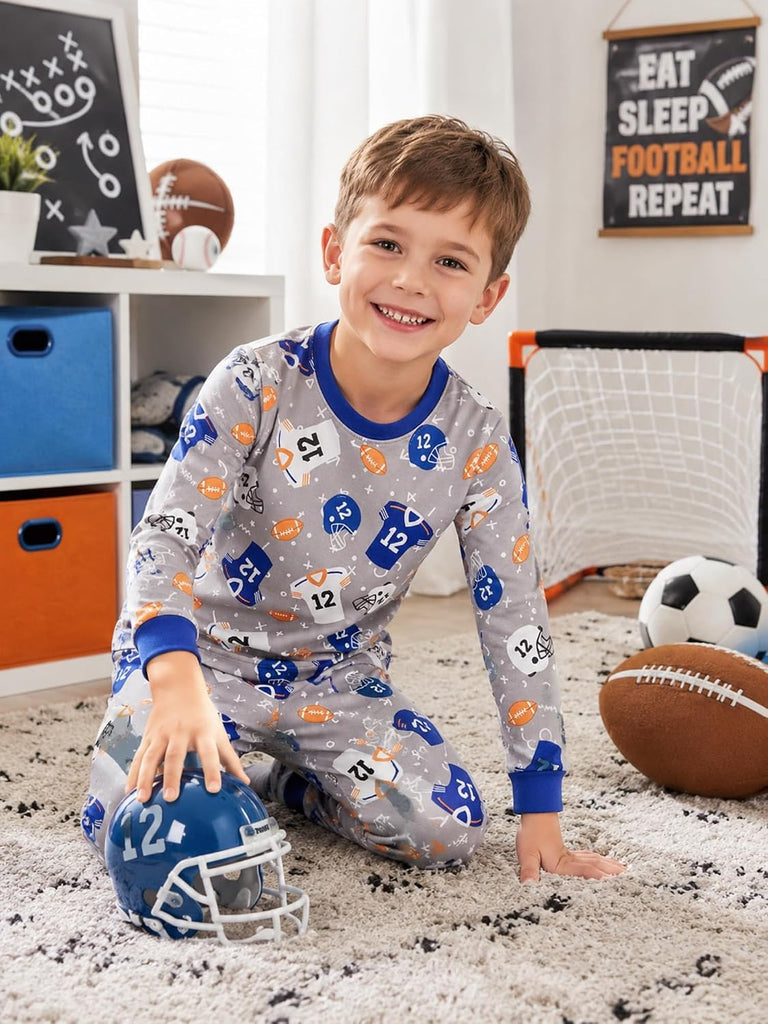 Boys 100% Cotton Pajamas for Kids 2 Piece Long Sleeve PJs Space Sleepwear for Toddler