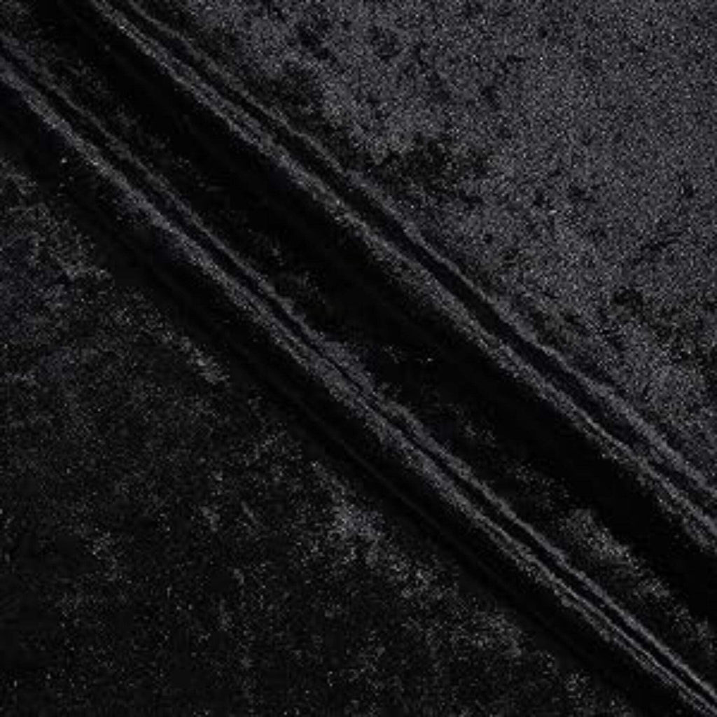 72" Shadow Crushed Velvet Black, Fabric by the Yard