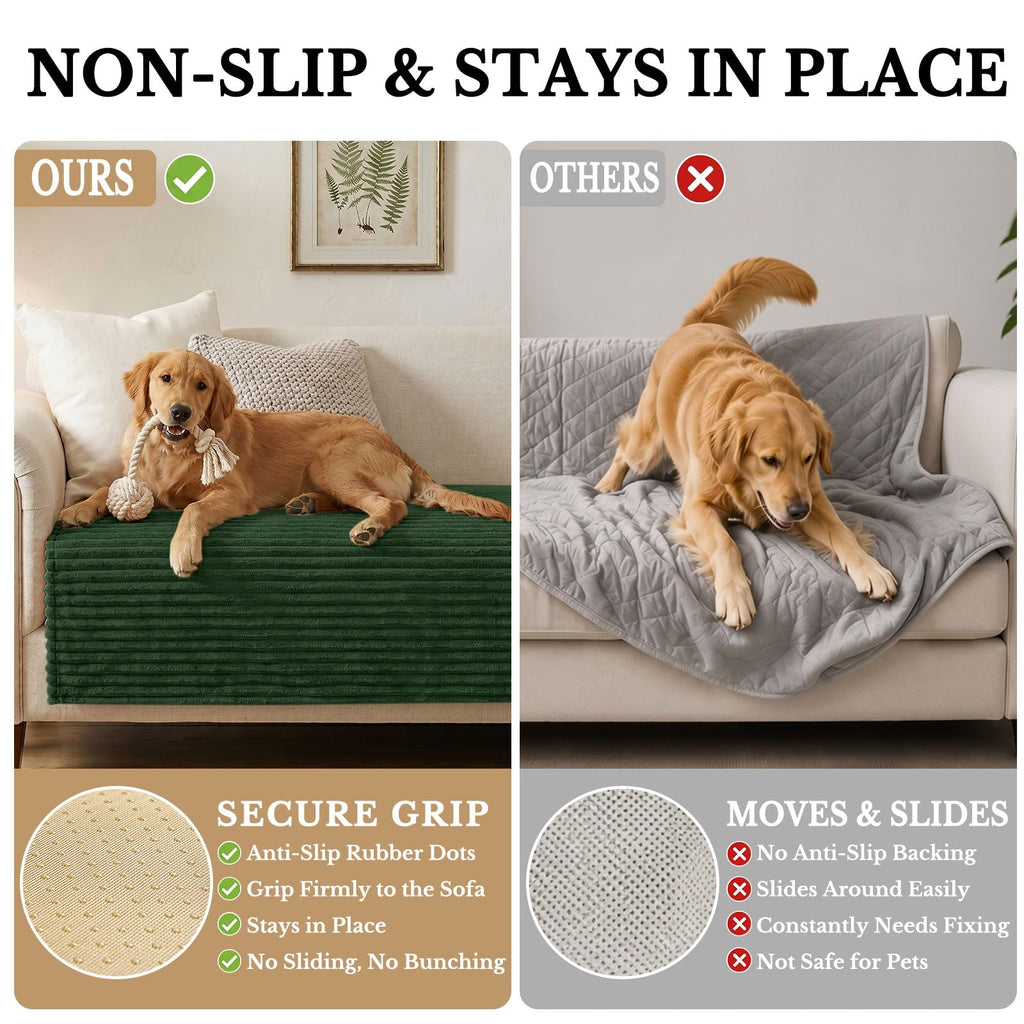 Waterproof Couch Cover for Dogs, Christmas Non Slip Plush Protector