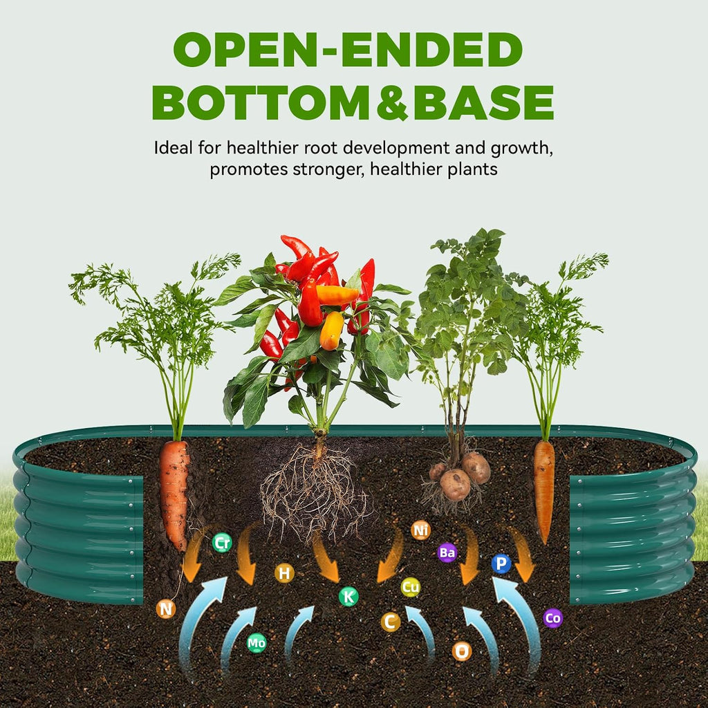 Galvanized Raised Garden Bed, 18" Tall Metal Raised Beds for Gardening | 8x3x1.5ft, Large Planters Boxes for Outdoor