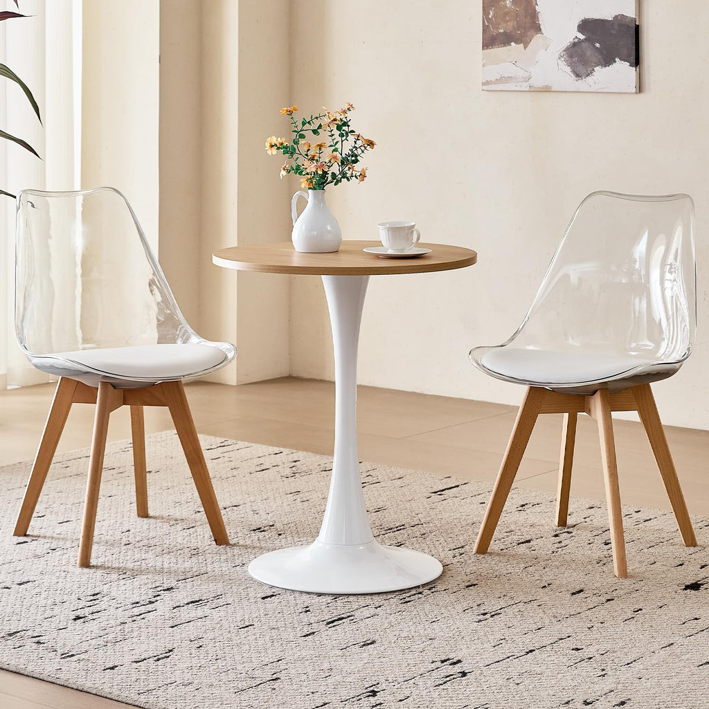 Inspired Saarinen Style 23.6'' Round Dining Table Set for 2, Tulip Kitchen Table and 2 Chairs
