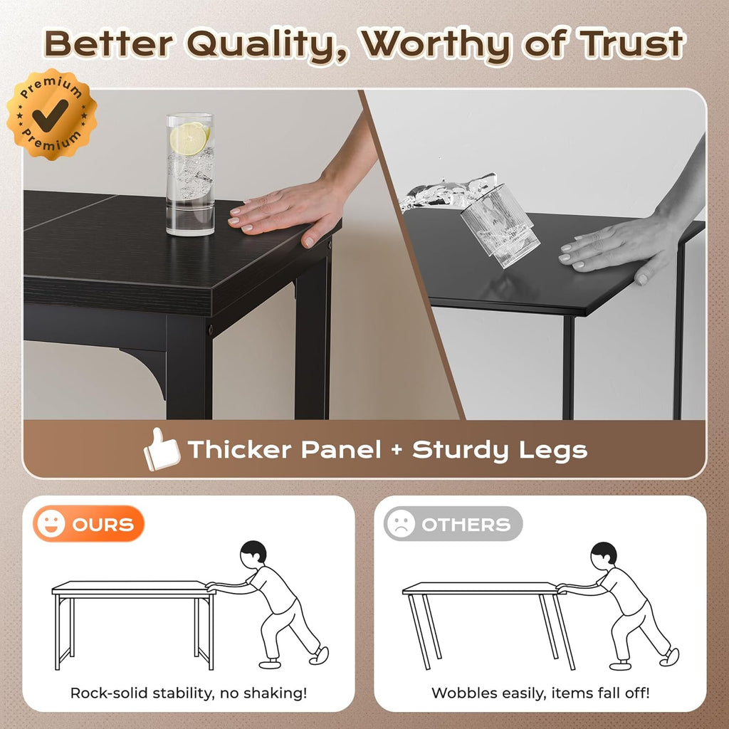 63 x 24 inch Desk with Power Outlets & USB-C, Deeper & Thicker Desktop, Robust Metal Tubes, Computer Desk, Heavy Duty