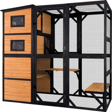 Large Catio Outdoor Cat Enclosure 4 Tiers Cat House with Weatherproof Roof