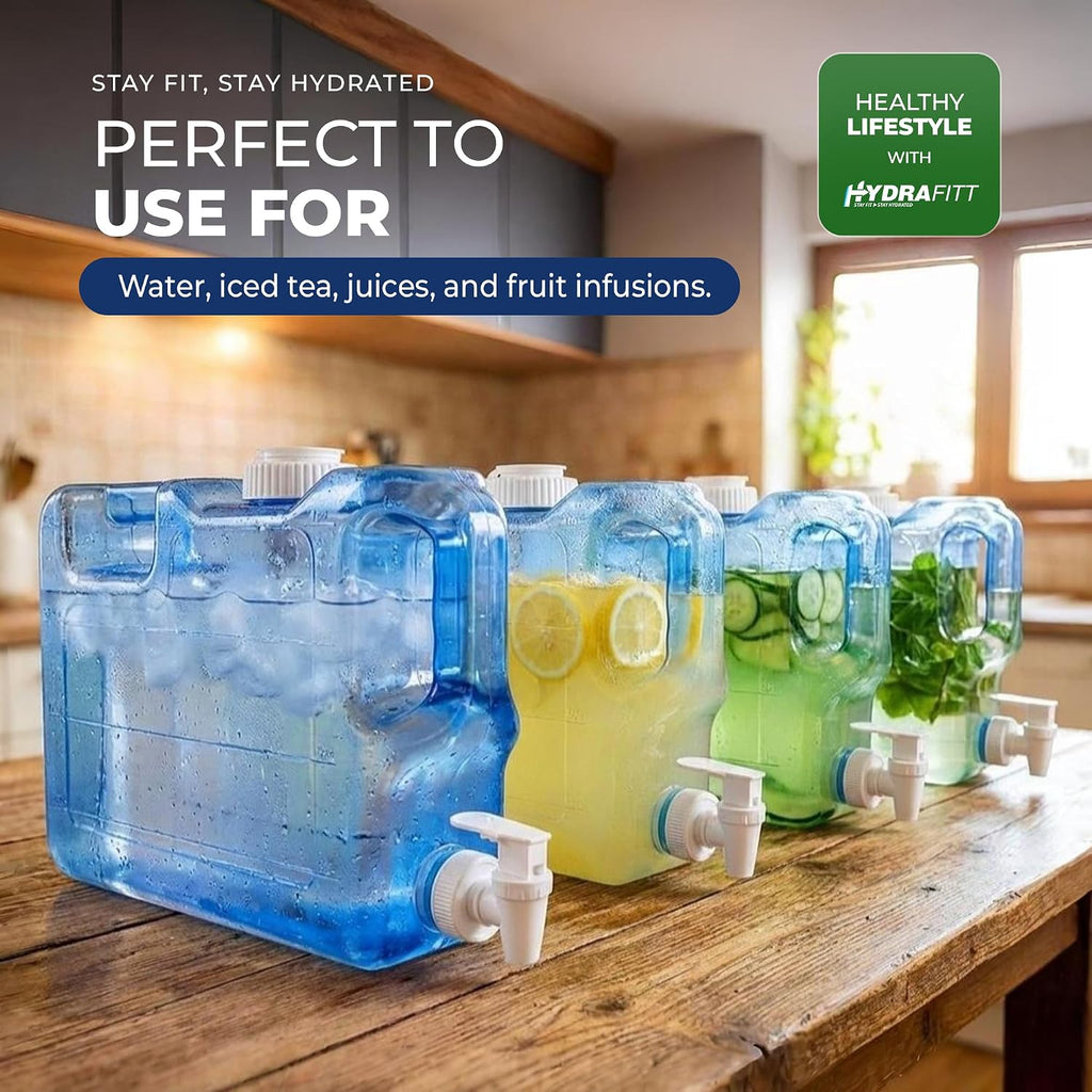 Refrigerator Water Dispenser 1.1 Gallon - Leak-Proof Slim Fridge Water Container with Spigot - BPA-Free Refillable - Set of 128