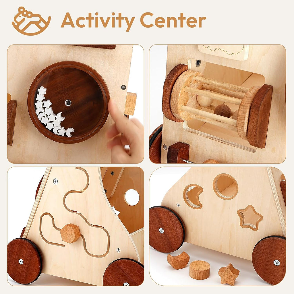 Wooden Baby Push Walker, All‐in‐One Montessori Activity Center 1+