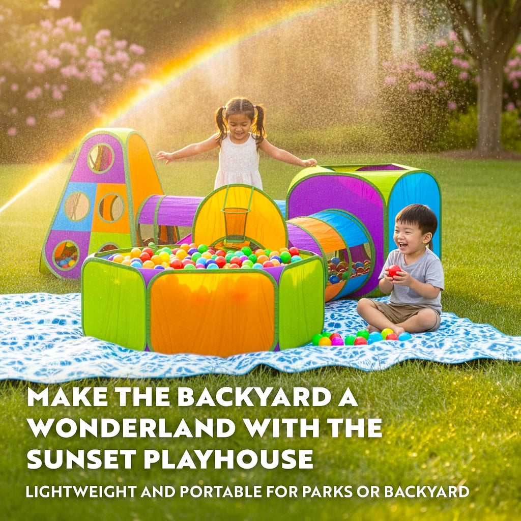 5pc Pop Up Play Tent and Crawl Through Tunnels for Kids w/Carry Bag