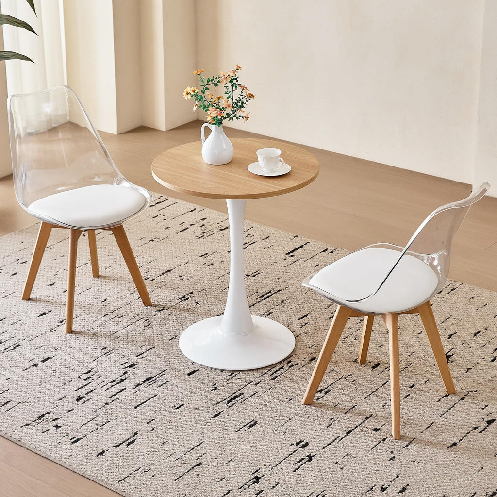 Inspired Saarinen Style 23.6'' Round Dining Table Set for 2, Tulip Kitchen Table and 2 Chairs