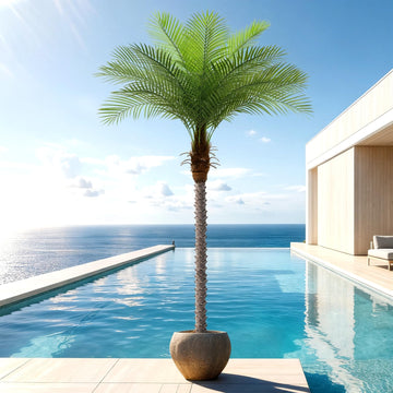 7ft Artificial Phoenix Palm Tree, Faux Coconut Silk Tropical Fake Palm Plant for Indoor Outdoor Home Office Patio