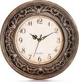 Plastic Silent Wall Clock, 13 Inch Vintage Large Wall Clocks, Battery Operated Round Bathroom Clock