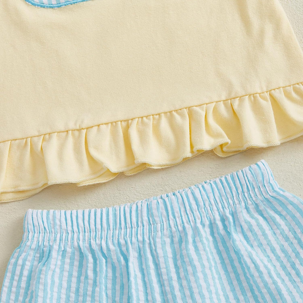 Toddler Baby Girl Summer Clothes T-Shirt Shorts Set Cute Outfits