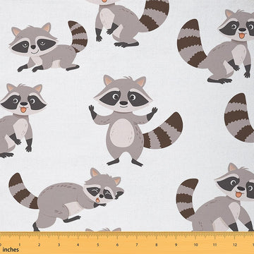 Kawaii Bear Fabric by The Yard for Chairs Cartoon Wildlife Animal Soft Polyester No Stretch Fabric for Arts DIY