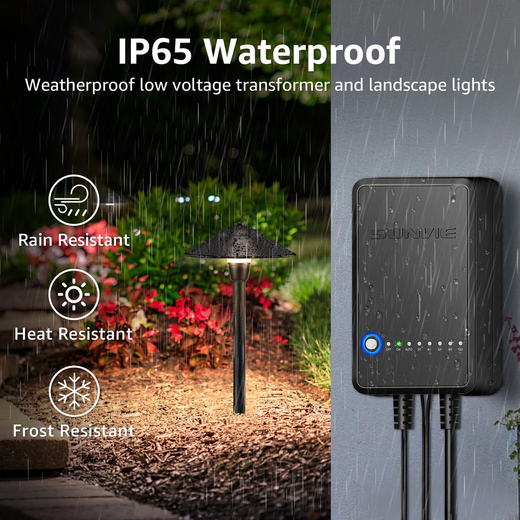 All-in-One LED Pathway Lighting Kit, 8-Pack Low Voltage Landscape Lights with Transformer and 100FT 16/2 AWG Wire