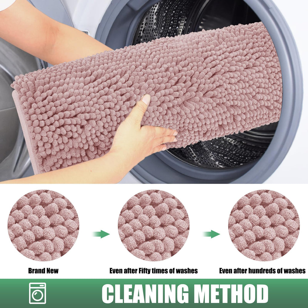 Chenille Absorbent Indoor Door Mat for Rainy Days 48" x 30", Keep Rain Outside, Washable Entry Rug for Wet Shoes