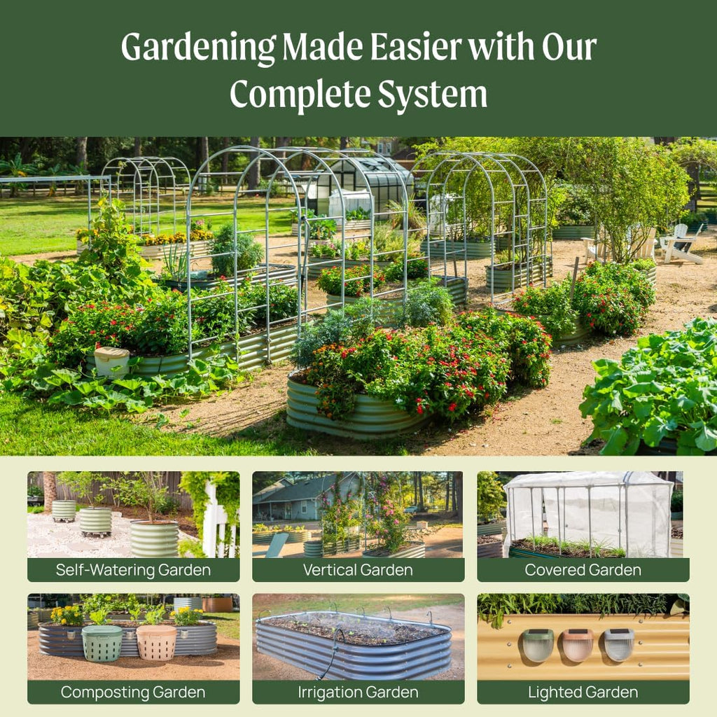 Raised Garden Bed Kits, 17" Tall 9 in 1 8ft X 2ft Metal Raised Planter Bed for Vegetables Flowers Ground Planter