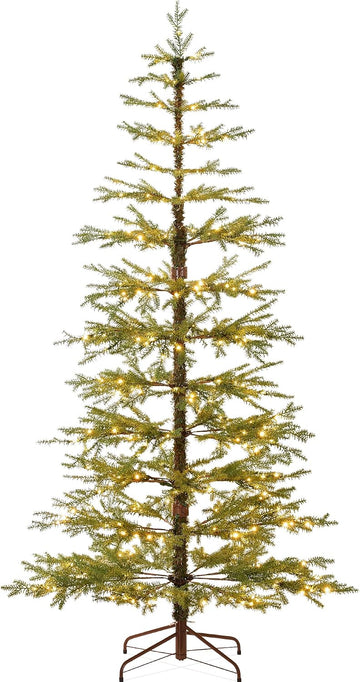 Pre-Lit Sparse Christmas Tree Artificial Pine Holiday Décor Aspen Noble Fir w/ in-1 White & Multicolor LED