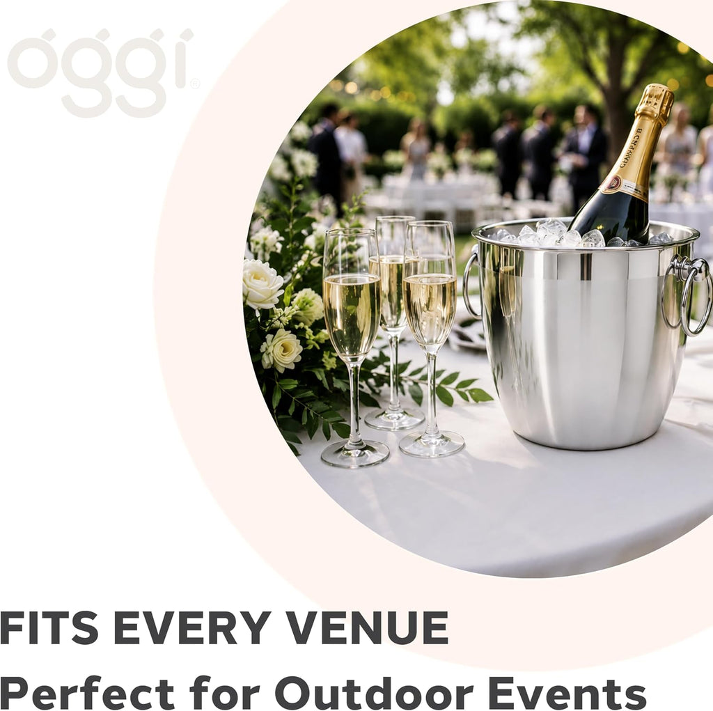 Stainless Steel Champagne Bucket 4 Liter (4.25 Qt), Large Champagne Bucket with Handles for Parties & Celebrations