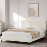 Queen Bed Frames with Adjustable Headboard, Chenille Fabric Upholstered Headboard/Platform Bed