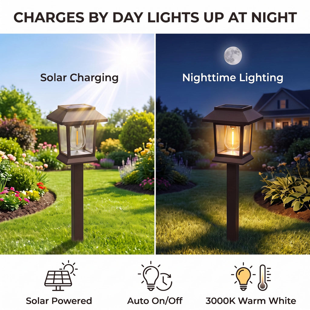 Solar Outdoor Lights, 12 Pack Solar Pathway Lights Waterproof, Landscape Lighting for Path Walkway Lawn Garden Yard