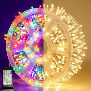 1000 LED Color Changing String Lights, 328 ft Warm White to Multicolor Christmas Lights Plug in with Remote